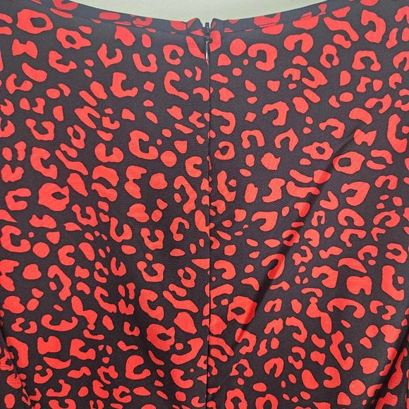 Shein Curve, Red and Black animal print dress with tie for waist, 3X - Picture 2 of 9